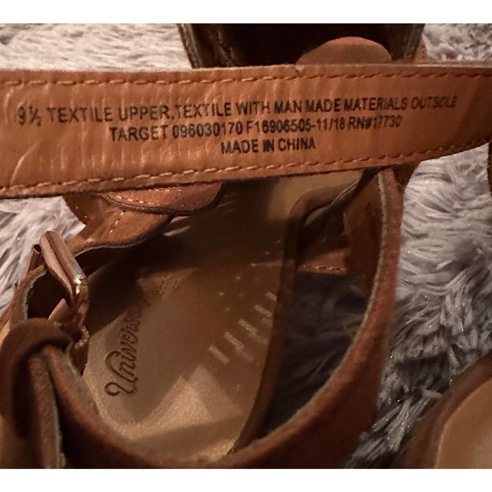 Universal Thread Brown Sling Back Peep-Toe Mule Heels Women Size 9.5 - Picture 10 of 11